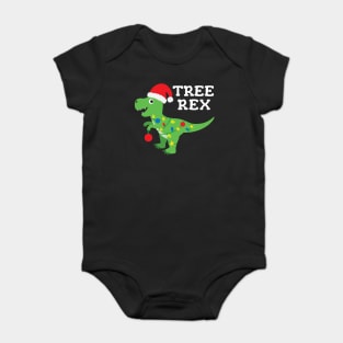 Cute Tree Rex Christmas T Rex Dinosaur Baby Bodysuit